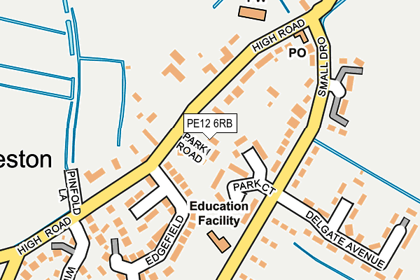 PE12 6RB map - OS OpenMap – Local (Ordnance Survey)