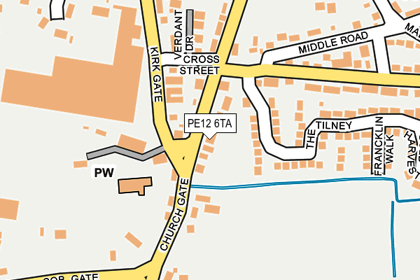 PE12 6TA map - OS OpenMap – Local (Ordnance Survey)