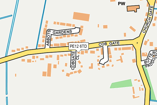 PE12 6TD map - OS OpenMap – Local (Ordnance Survey)