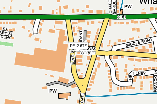 PE12 6TF map - OS OpenMap – Local (Ordnance Survey)