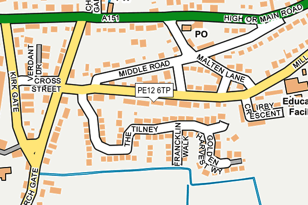 PE12 6TP map - OS OpenMap – Local (Ordnance Survey)