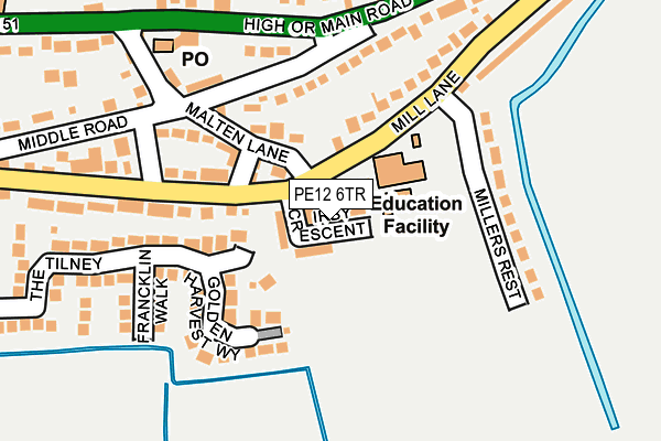 PE12 6TR map - OS OpenMap – Local (Ordnance Survey)