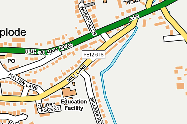 PE12 6TS map - OS OpenMap – Local (Ordnance Survey)