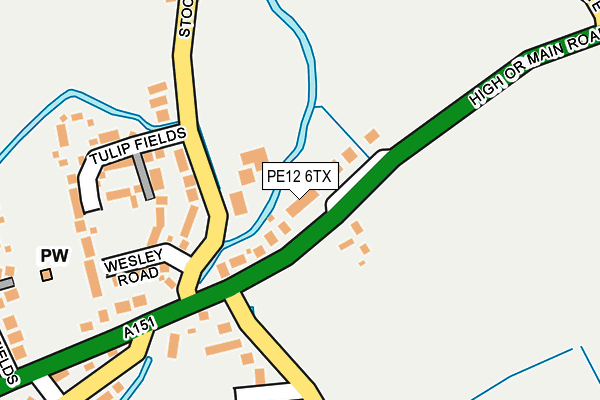 PE12 6TX map - OS OpenMap – Local (Ordnance Survey)
