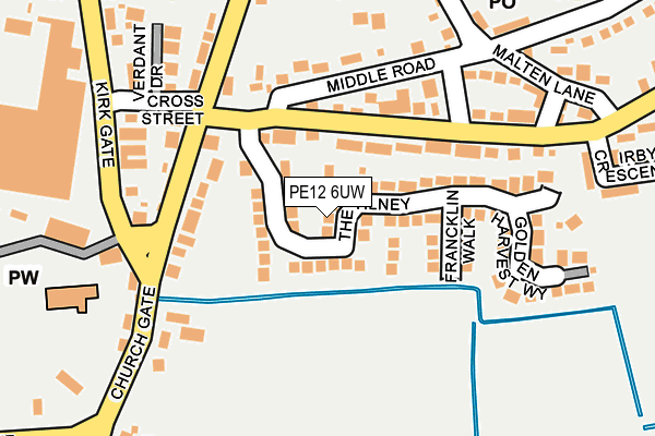 PE12 6UW map - OS OpenMap – Local (Ordnance Survey)