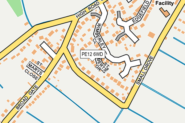 PE12 6WD map - OS OpenMap – Local (Ordnance Survey)