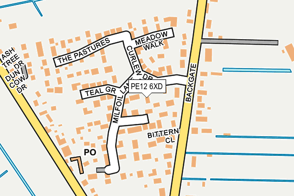 PE12 6XD map - OS OpenMap – Local (Ordnance Survey)