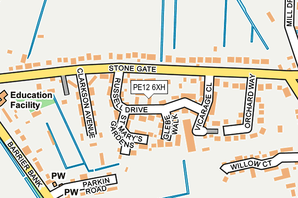 PE12 6XH map - OS OpenMap – Local (Ordnance Survey)