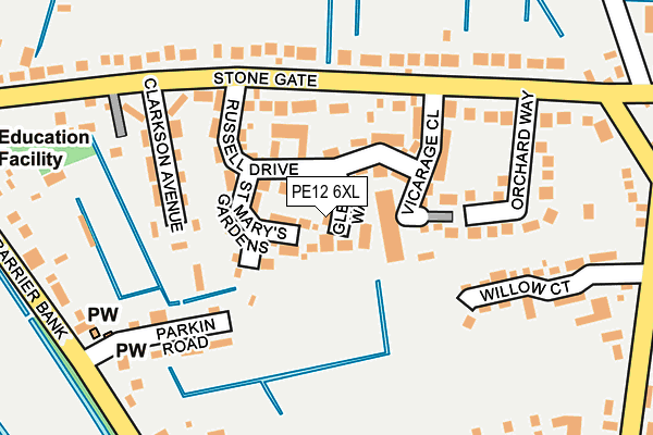 PE12 6XL map - OS OpenMap – Local (Ordnance Survey)