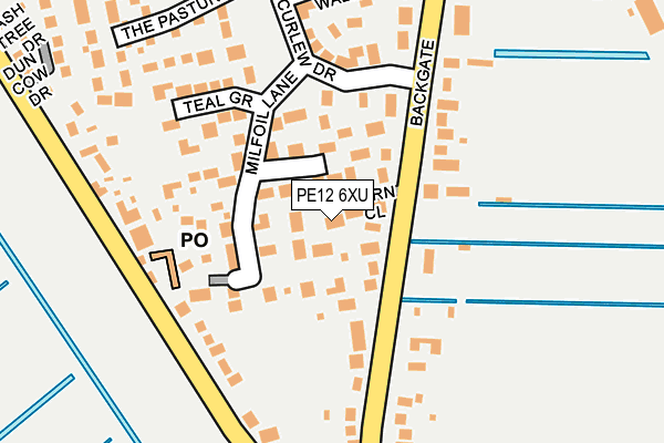 PE12 6XU map - OS OpenMap – Local (Ordnance Survey)