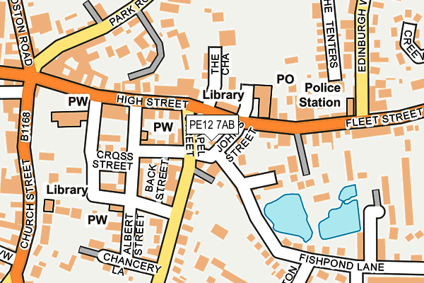 PE12 7AB map - OS OpenMap – Local (Ordnance Survey)