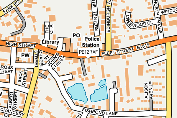 PE12 7AF map - OS OpenMap – Local (Ordnance Survey)