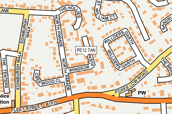 PE12 7AN map - OS OpenMap – Local (Ordnance Survey)