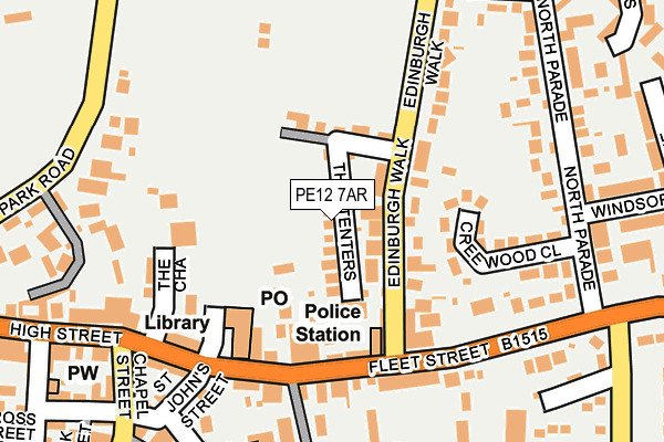 PE12 7AR map - OS OpenMap – Local (Ordnance Survey)