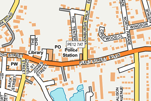 PE12 7AT map - OS OpenMap – Local (Ordnance Survey)