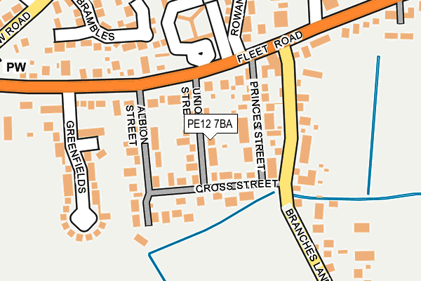 PE12 7BA map - OS OpenMap – Local (Ordnance Survey)