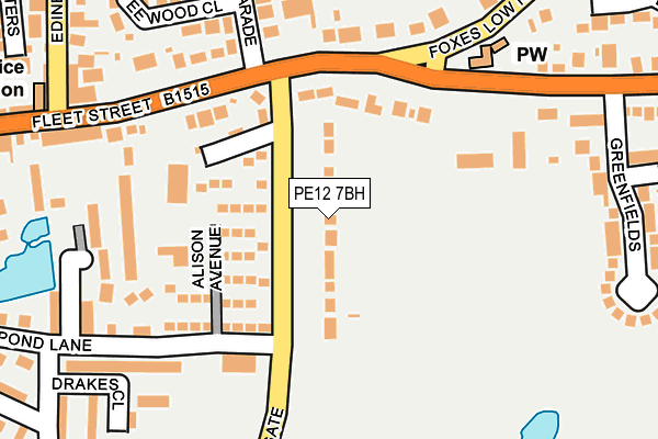 PE12 7BH map - OS OpenMap – Local (Ordnance Survey)