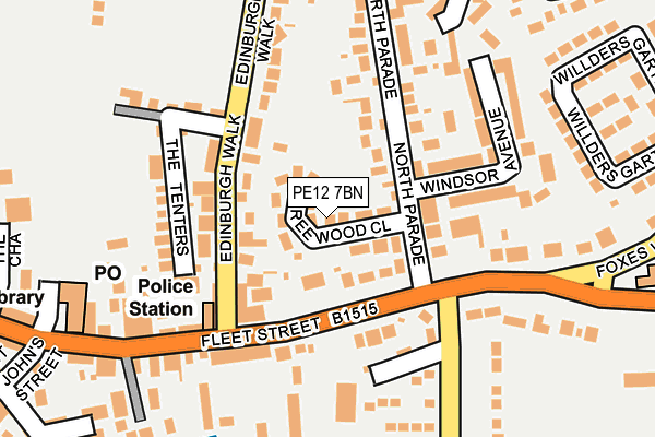 PE12 7BN map - OS OpenMap – Local (Ordnance Survey)