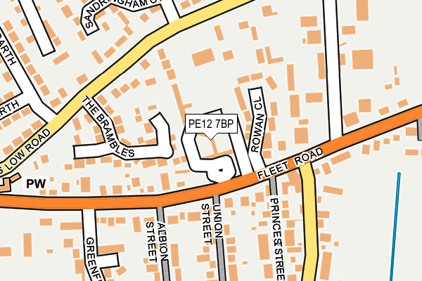 PE12 7BP map - OS OpenMap – Local (Ordnance Survey)