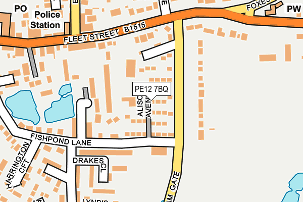 PE12 7BQ map - OS OpenMap – Local (Ordnance Survey)