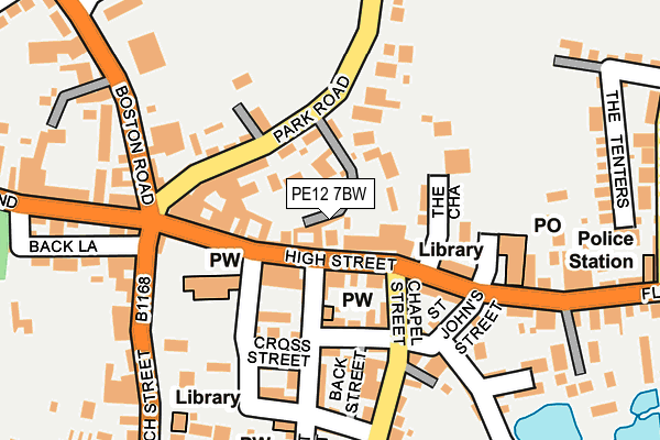 PE12 7BW map - OS OpenMap – Local (Ordnance Survey)