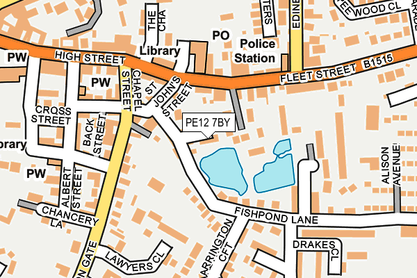 PE12 7BY map - OS OpenMap – Local (Ordnance Survey)