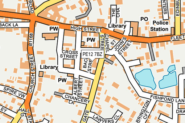 PE12 7BZ map - OS OpenMap – Local (Ordnance Survey)