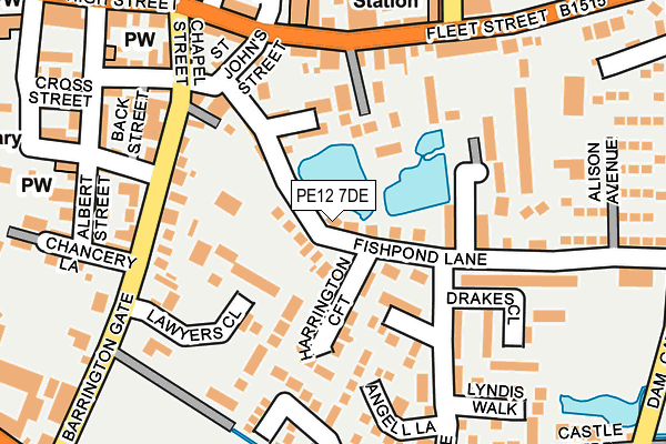 PE12 7DE map - OS OpenMap – Local (Ordnance Survey)