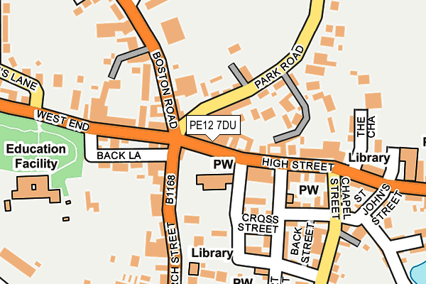 PE12 7DU map - OS OpenMap – Local (Ordnance Survey)
