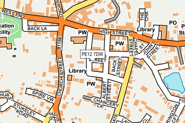 PE12 7DW map - OS OpenMap – Local (Ordnance Survey)