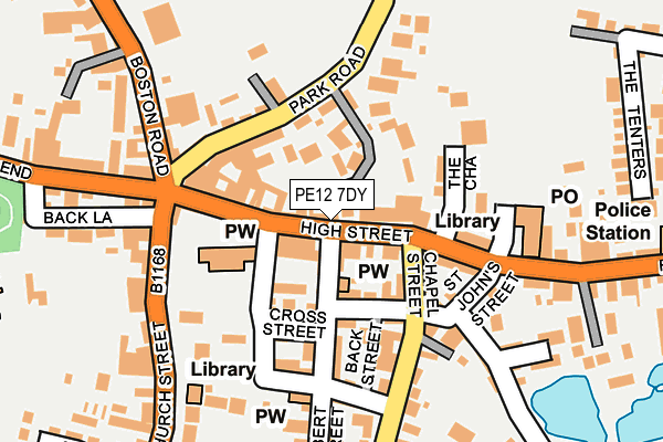 PE12 7DY map - OS OpenMap – Local (Ordnance Survey)