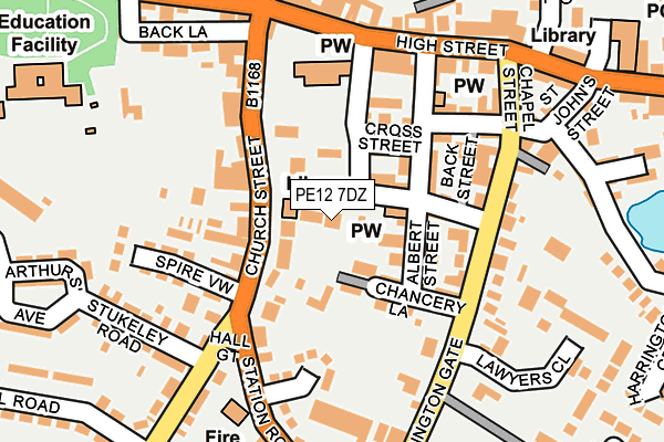 PE12 7DZ map - OS OpenMap – Local (Ordnance Survey)