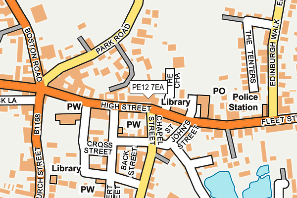 PE12 7EA map - OS OpenMap – Local (Ordnance Survey)