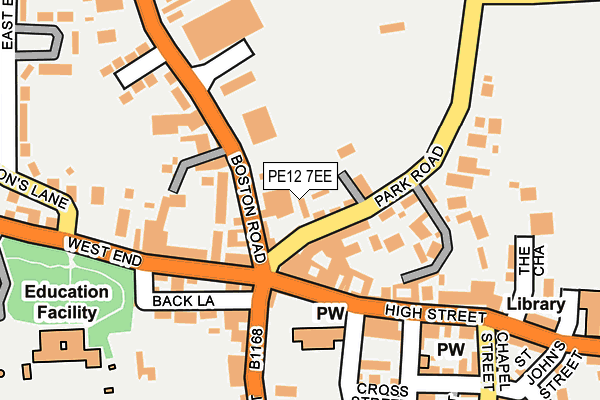 PE12 7EE map - OS OpenMap – Local (Ordnance Survey)