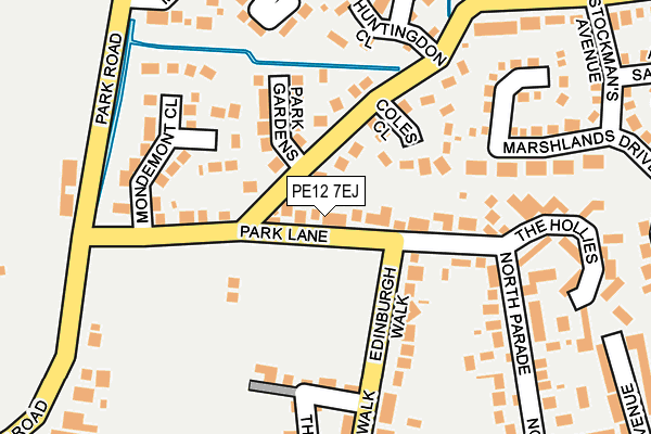 PE12 7EJ map - OS OpenMap – Local (Ordnance Survey)