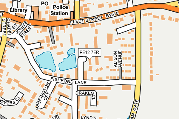 PE12 7ER map - OS OpenMap – Local (Ordnance Survey)