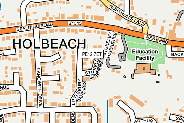 PE12 7ET map - OS OpenMap – Local (Ordnance Survey)