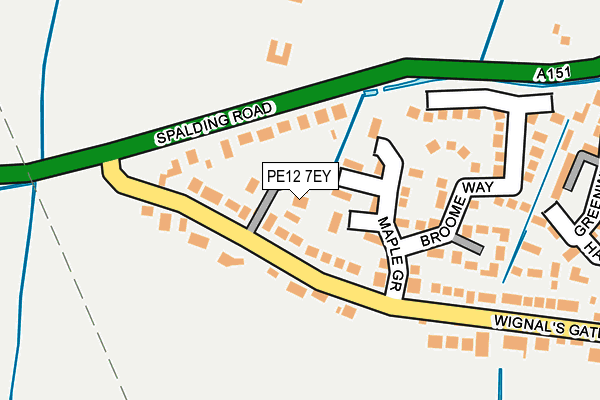 PE12 7EY map - OS OpenMap – Local (Ordnance Survey)