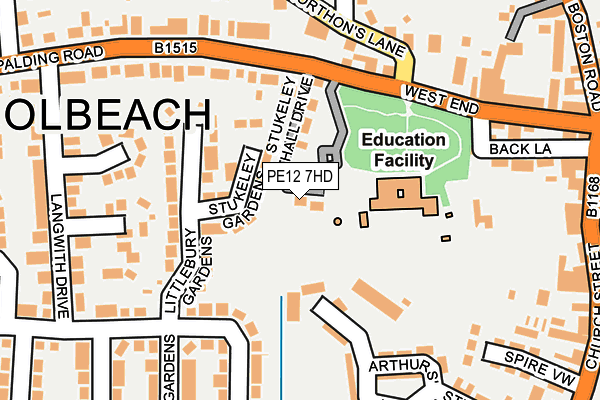 PE12 7HD map - OS OpenMap – Local (Ordnance Survey)
