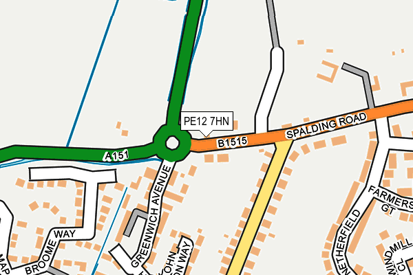 PE12 7HN map - OS OpenMap – Local (Ordnance Survey)