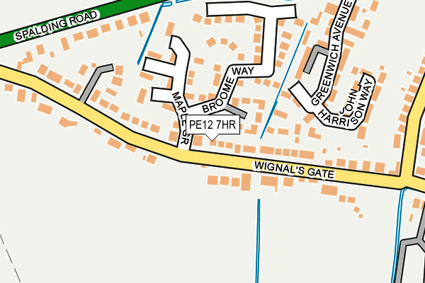 PE12 7HR map - OS OpenMap – Local (Ordnance Survey)