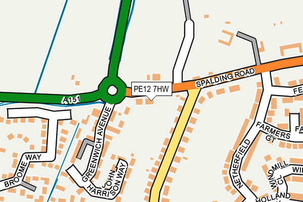 PE12 7HW map - OS OpenMap – Local (Ordnance Survey)