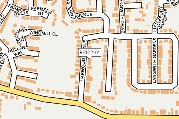 PE12 7HY map - OS OpenMap – Local (Ordnance Survey)