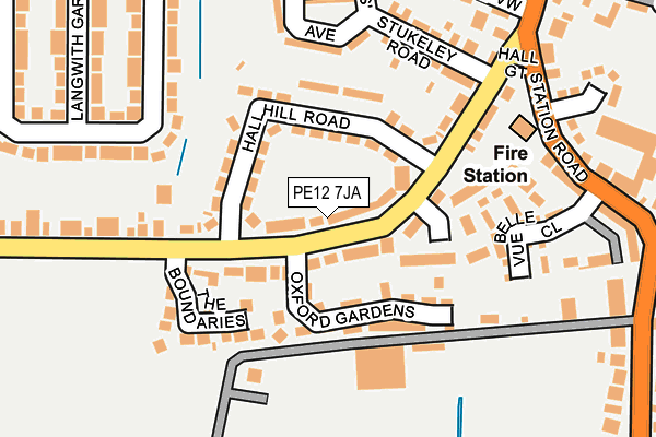 PE12 7JA map - OS OpenMap – Local (Ordnance Survey)