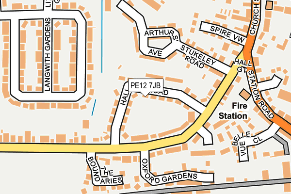 PE12 7JB map - OS OpenMap – Local (Ordnance Survey)