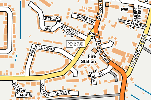 PE12 7JD map - OS OpenMap – Local (Ordnance Survey)