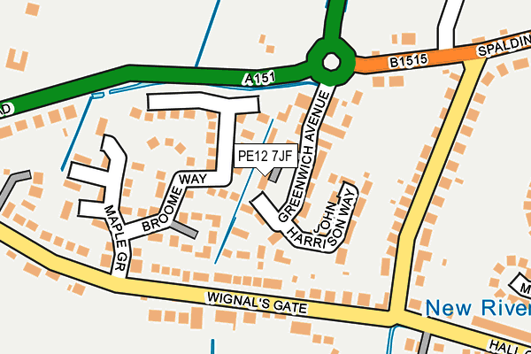 PE12 7JF map - OS OpenMap – Local (Ordnance Survey)