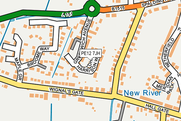 PE12 7JH map - OS OpenMap – Local (Ordnance Survey)