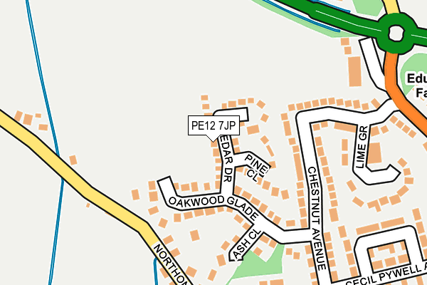 PE12 7JP map - OS OpenMap – Local (Ordnance Survey)