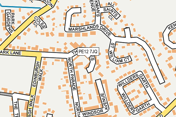 PE12 7JQ map - OS OpenMap – Local (Ordnance Survey)